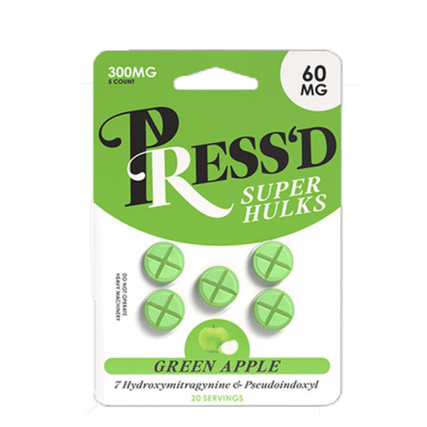 PRESSED 7-HYDROXY  GREEN APPLE 300MG 5CT